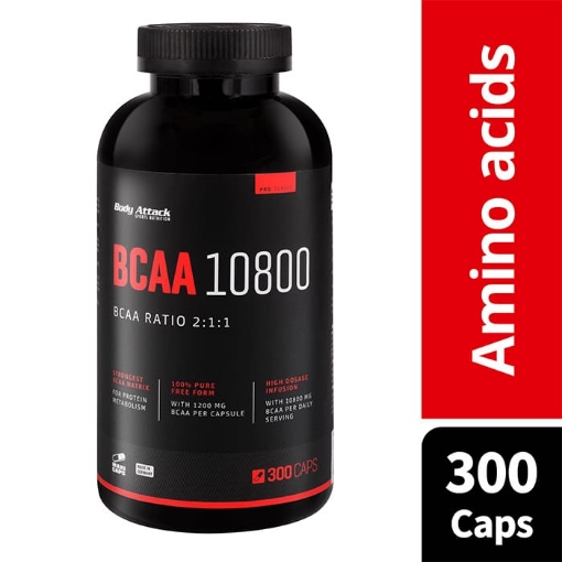 Poza cu BCAA 10800 - BODY ATTACK 300 CAPSULE