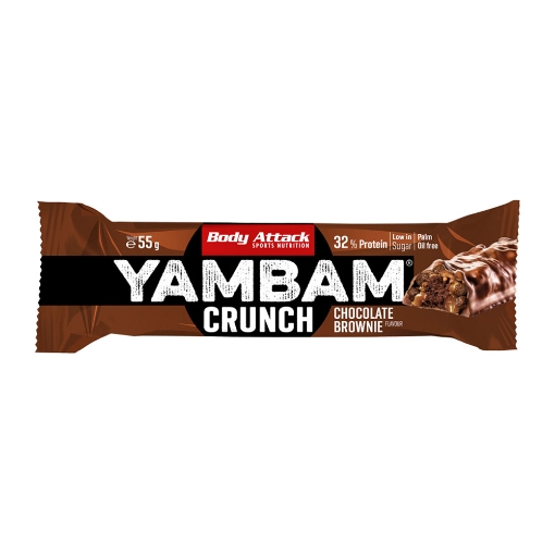Poza cu Baton YAMBAM Crunch 55g - Chocolate Brownie Body Attack
