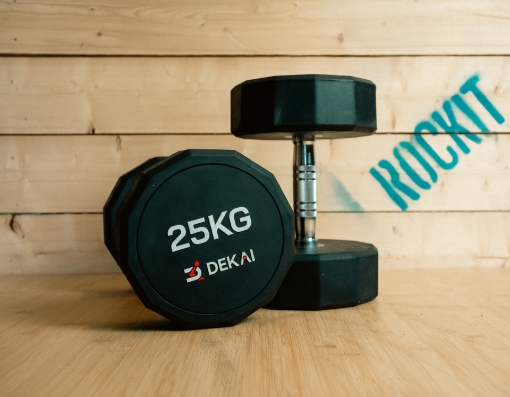 Poza cu Set 2 Gantere Cauciuc 25Kg - DEKAI