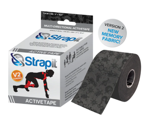 Poza cu DYNAMIC ACTIVETAPE 7,5CM x 5M  - NEGRU/NEGRU STRAPIT