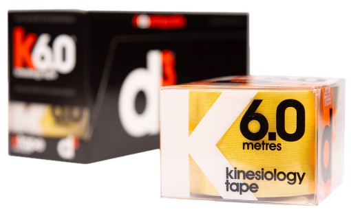 Poza cu K6.0 Banda Kinesiologica Galben 5cm x 6m - d3Tape